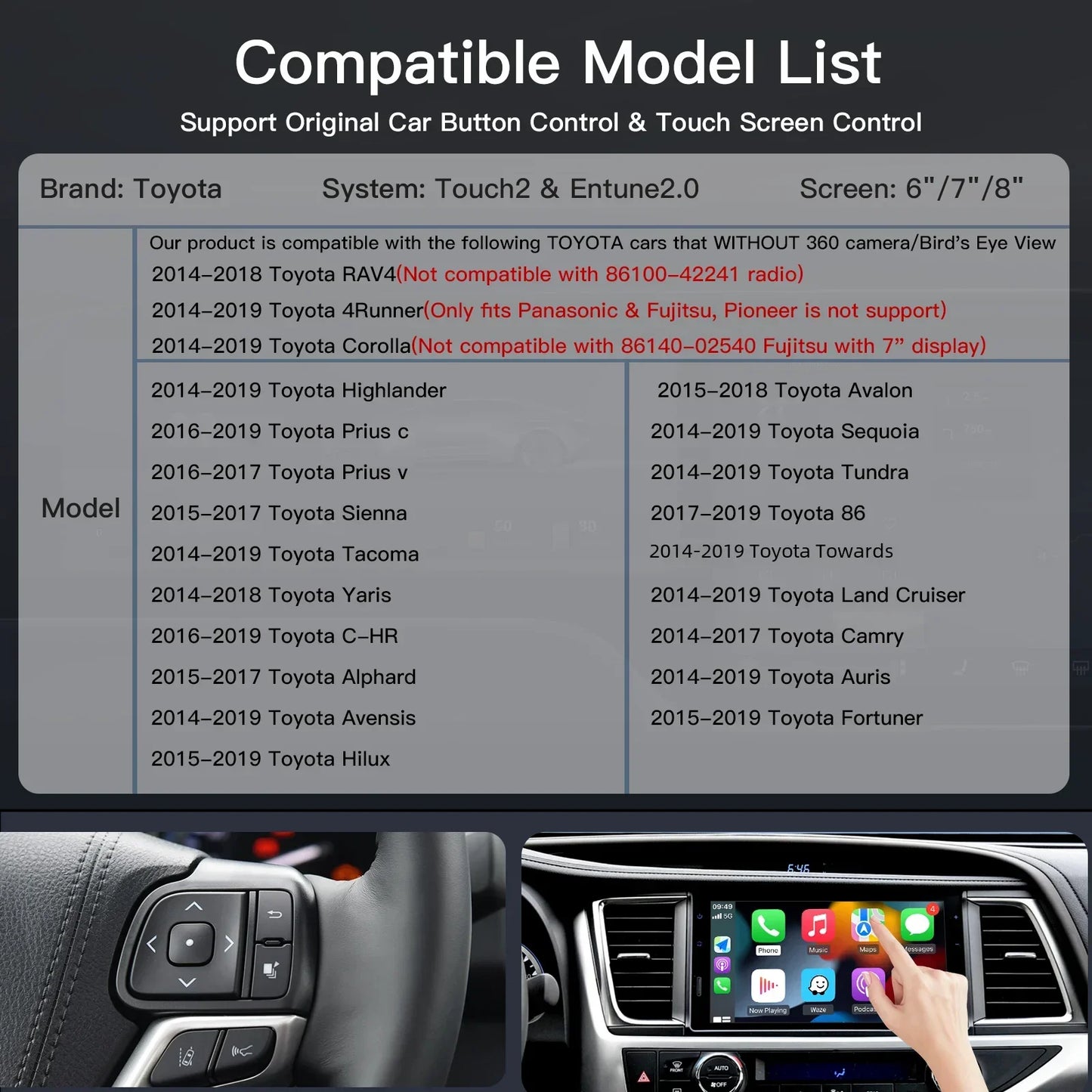 AUTOABC Wireless CarPlay Android Auto Module Decoder Toyota Vehicles