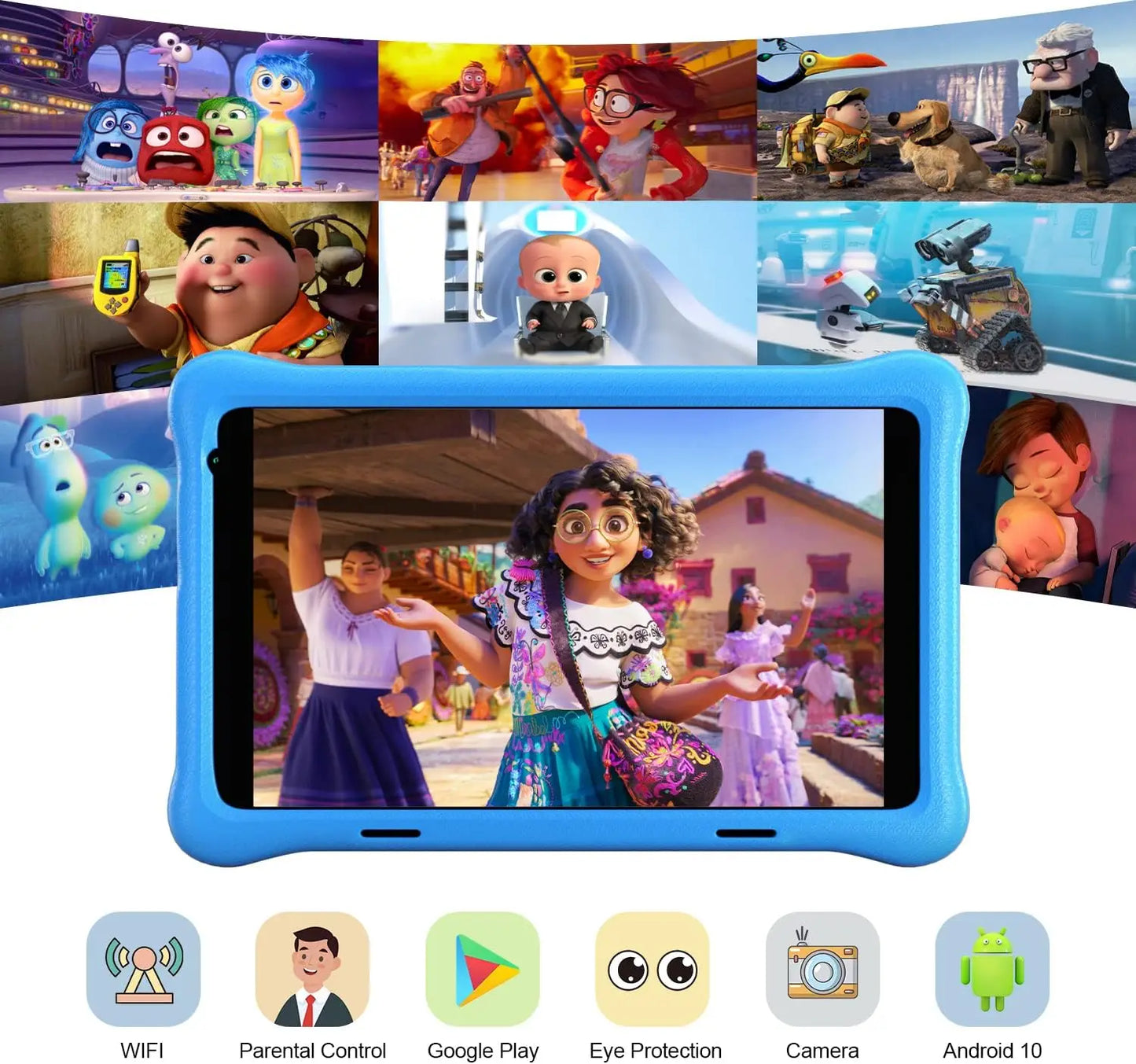 BESTSKIC Kid Tablet Android Quad Core 2GB RAM 32GB 128GB Expandable Case