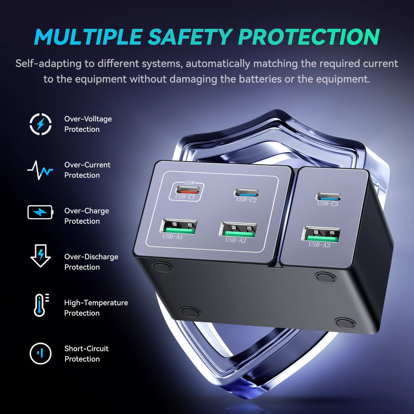 Iseyyox 8-Port 160W GaN Charging Hub for Multiple Devices