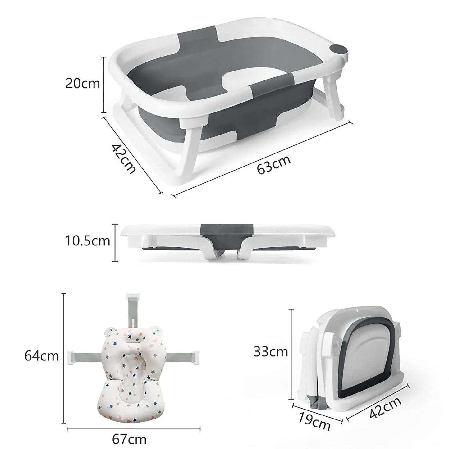 Hign-concerned Eco Friendly Foldable Baby Bath Tub With Temperature Indicator