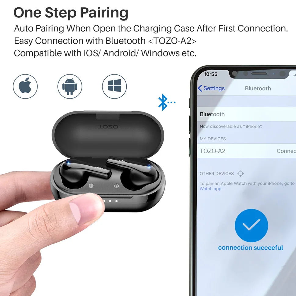 TOZO TWS Earbuds Bluetooth 5.3 True Wireless Earphones
