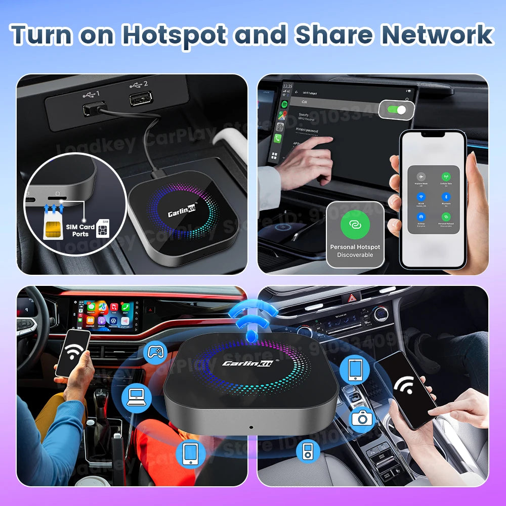 Carlinkit Android 13 AI Box Wireless CarPlay Android Auto Adapter Qualcomm 6225