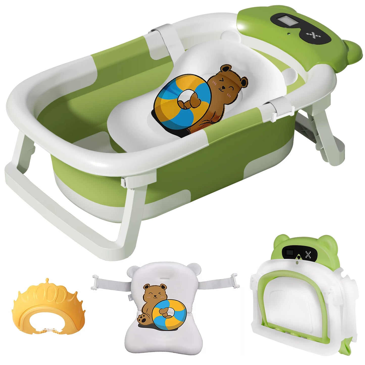 Hign-concerned Eco Friendly Foldable Baby Bath Tub With Temperature Indicator