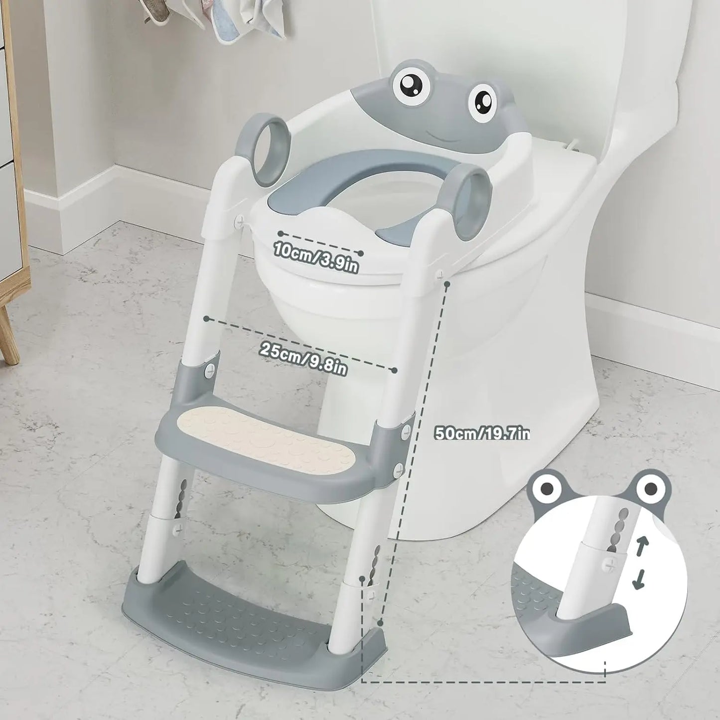 HiMISSG Potty Training Seat With Adjustable Height Step Stool