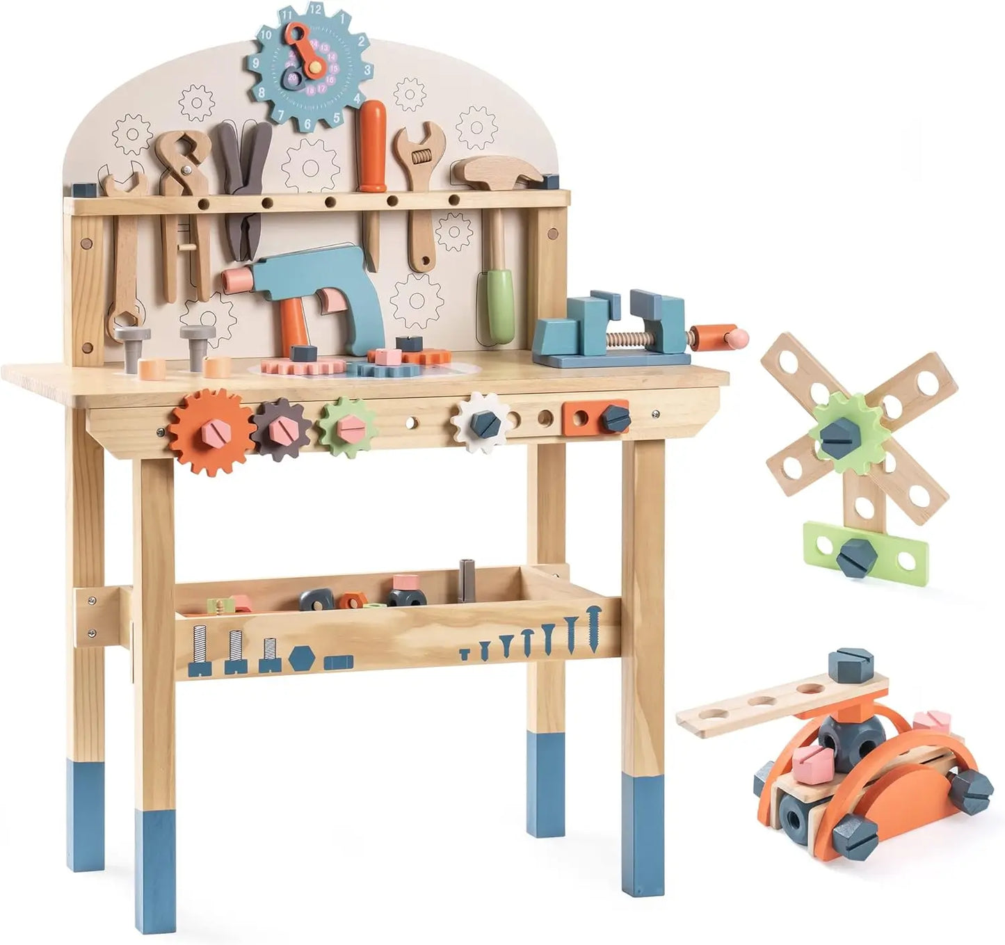 Robotime Kids Tool Bench Set 41-Piece Wooden Construction Toy Kit