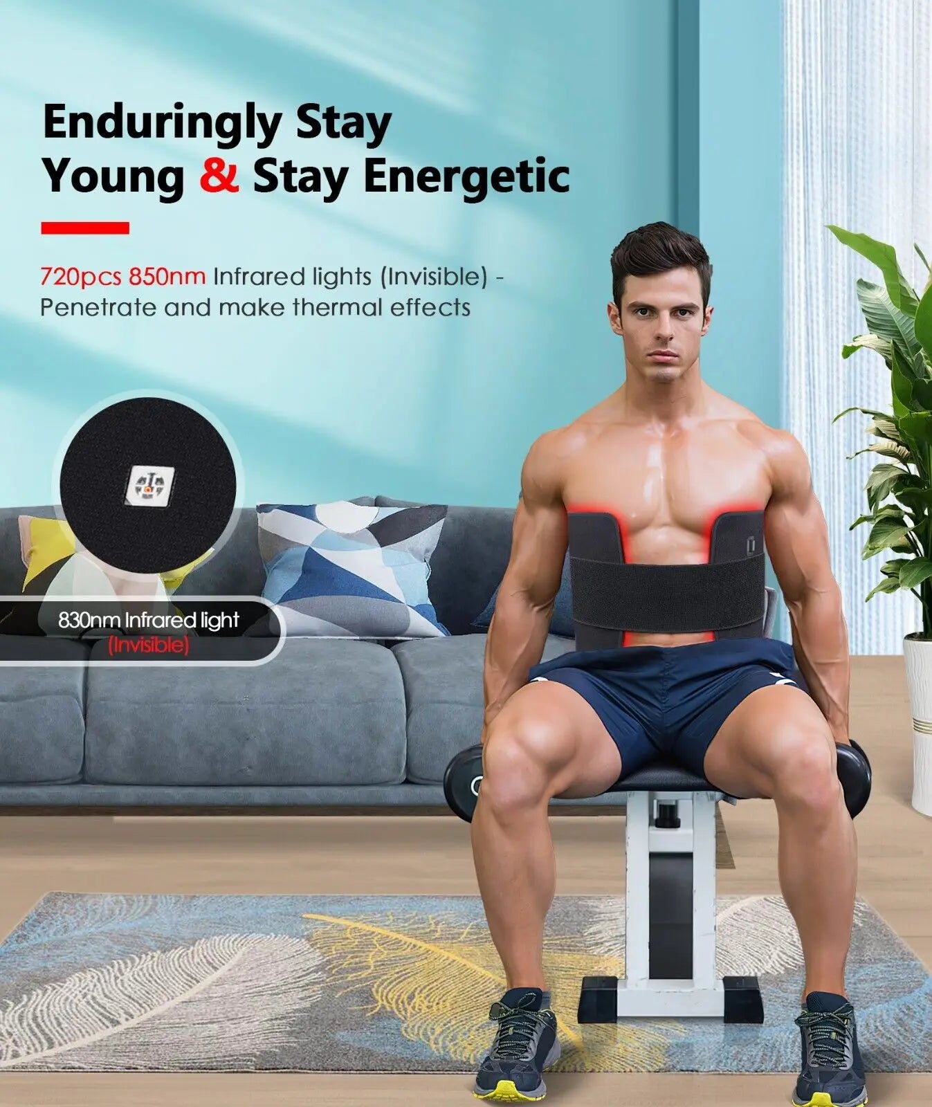 High-Concerned Red Infrared Light Therapy Massage Pad Face Body