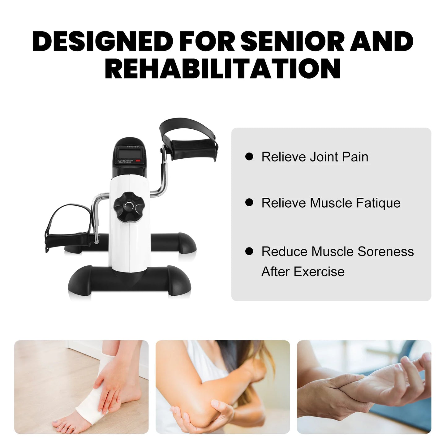 Mini Exercise Bike Multi-Function Stepper Digital Under Desk Bike Arm Leg With LCD Screen Display Pedal Exerciser Peddler Traine