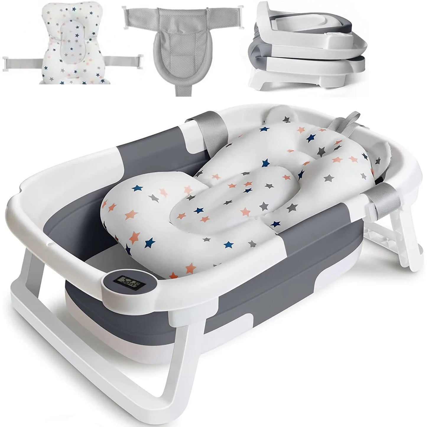 Hign-concerned Eco Friendly Foldable Baby Bath Tub With Temperature Indicator