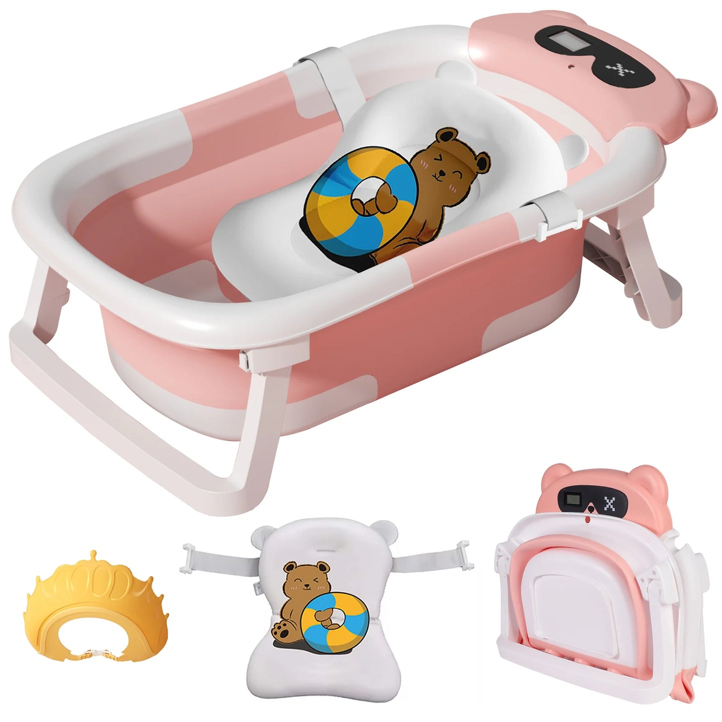 Hign-concerned Eco Friendly Foldable Baby Bath Tub With Temperature Indicator
