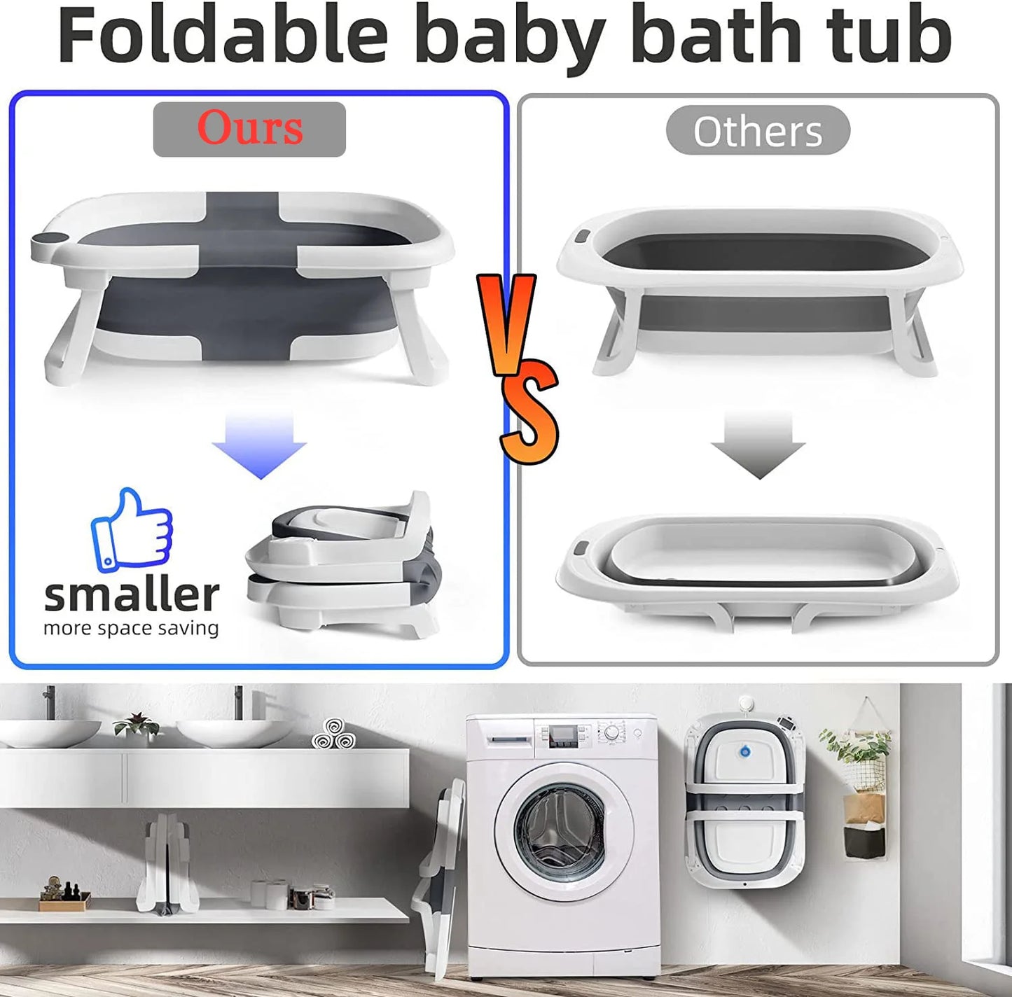 Hign-concerned Eco Friendly Foldable Baby Bath Tub With Temperature Indicator