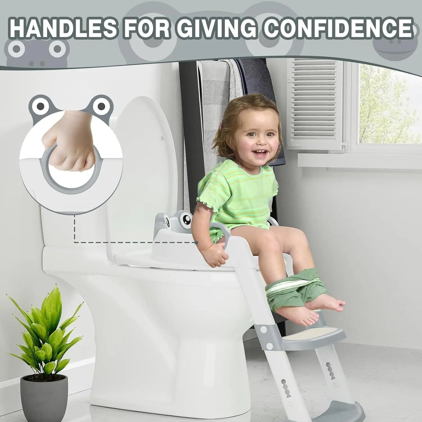 HiMISSG Potty Training Seat With Adjustable Height Step Stool