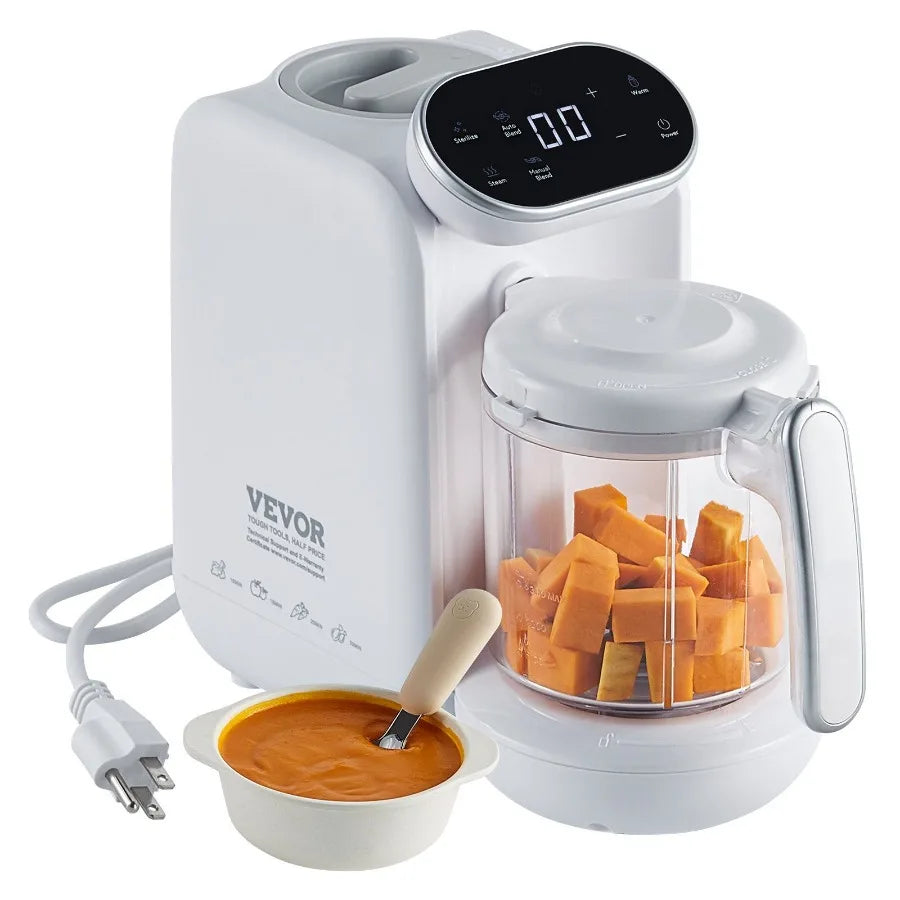 Baby Food Maker 430W Baby Food Processor with 750 ml Tritan Bowl SUS304 Stainless Steel 5 in 1 Baby Food Puree Blender Steamer