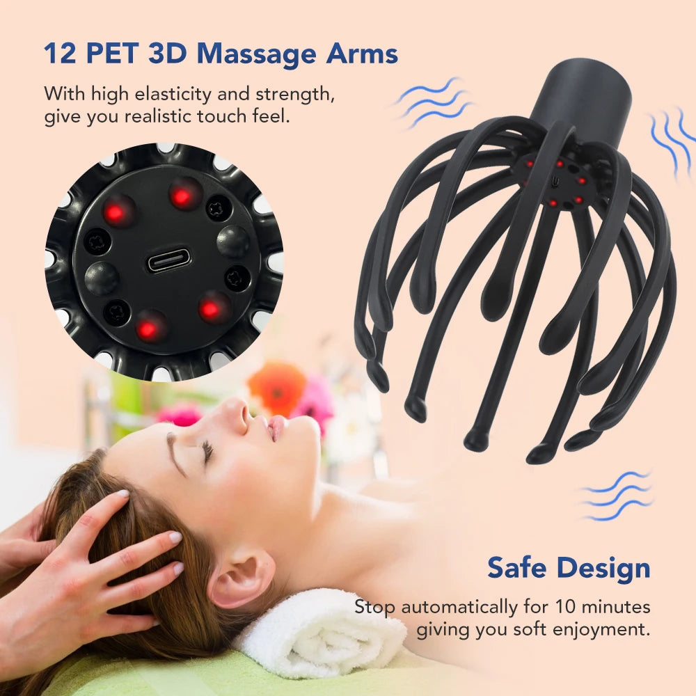 Hailicare Electric Octopus Claw Scalp Massager For Stress Relief