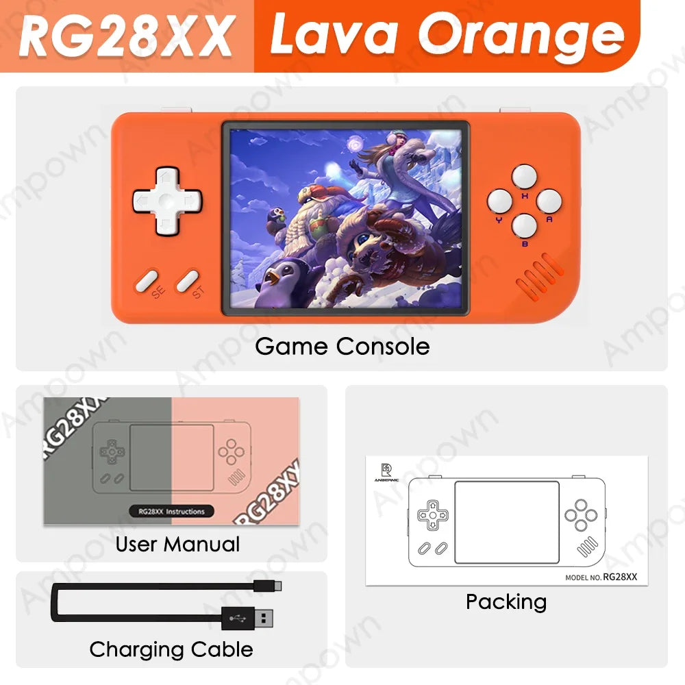 ANBERNIC RG28XX Handheld Game Console 2.83'' IPS Screen HDMI Output Portable Video Player Ebook Reader Game Player Gift Mini A30