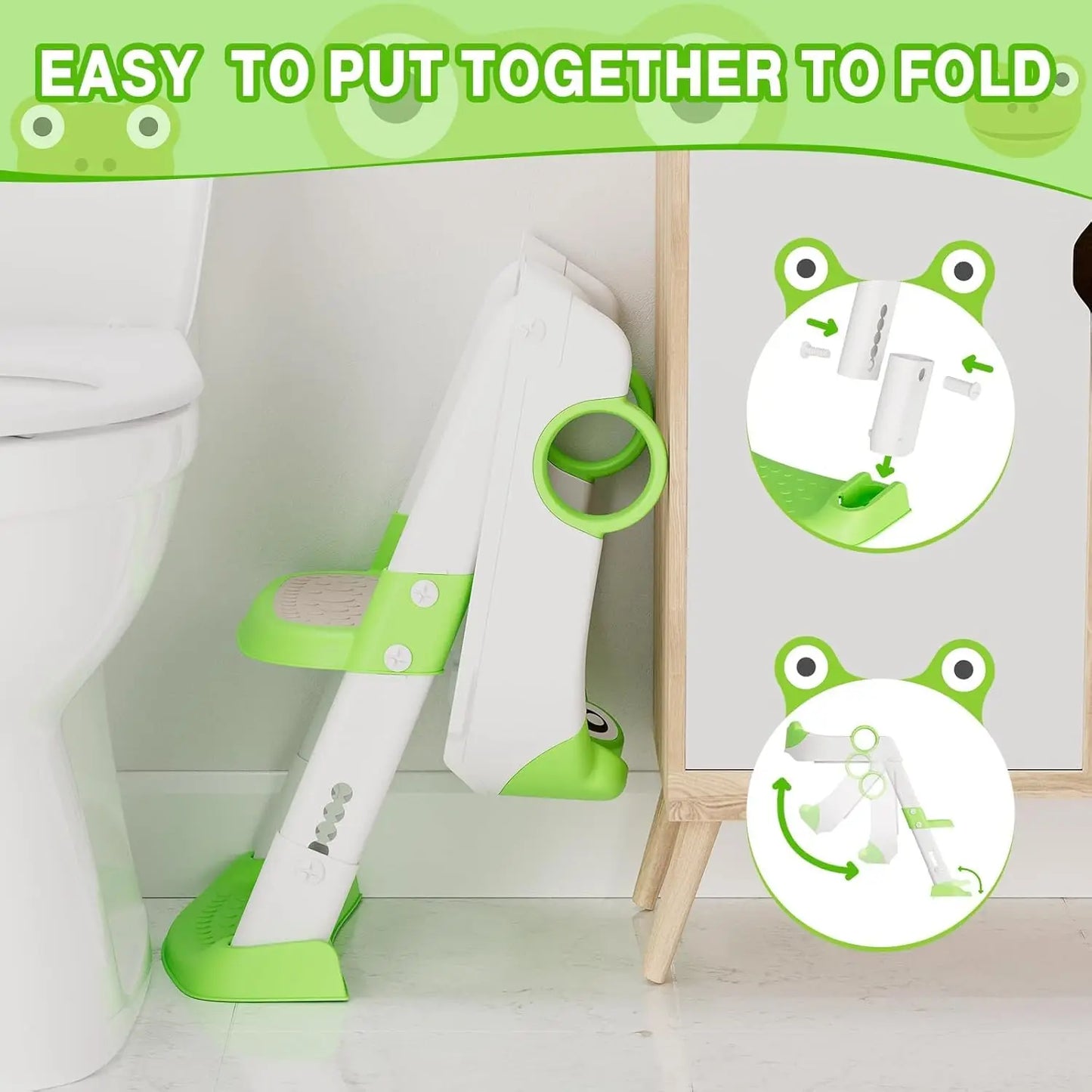 HiMISSG Potty Training Seat With Adjustable Height Step Stool