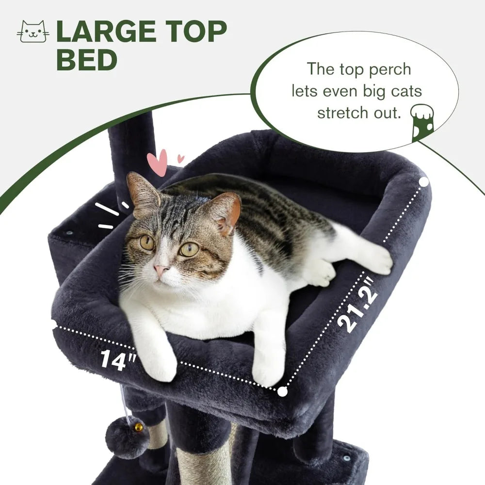DAFIFY Three Level Cat Tree Tower With Plush Perches