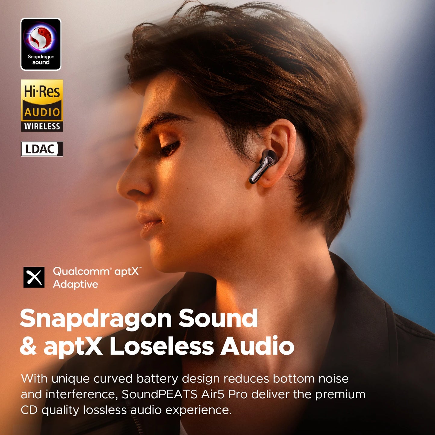 SoundPEATS Air5 Pro Wireless Earbuds Adaptive Hybrid ANC
