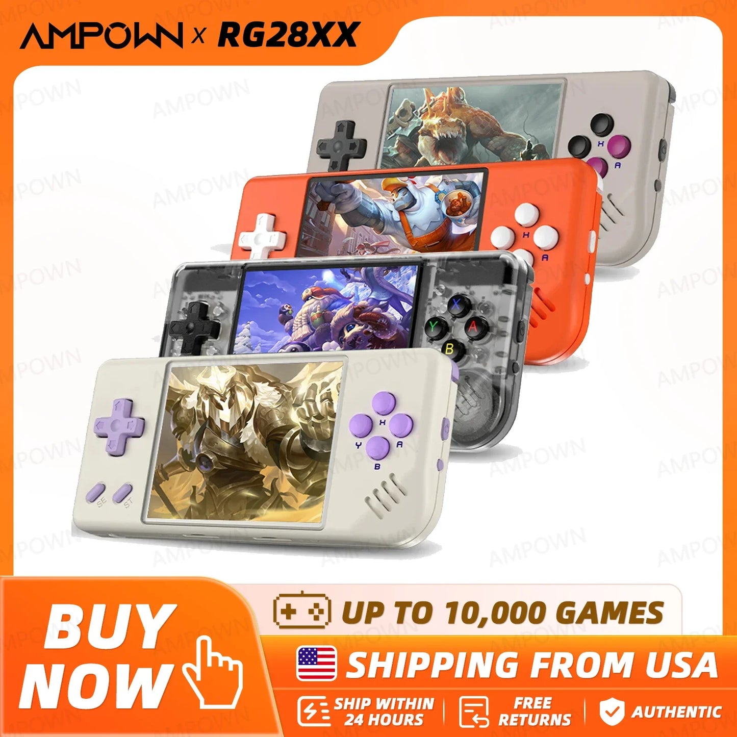 ANBERNIC RG28XX Handheld Game Console 2.83'' IPS Screen HDMI Output Portable Video Player Ebook Reader Game Player Gift Mini A30