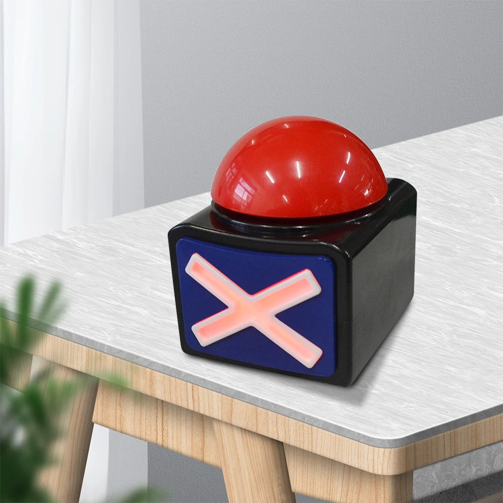 Red Buzzer Alarm Button Box with Sound and Light Trivia Quiz Got Talent Buzzer Answer Button for Contest/Game Show/ Party