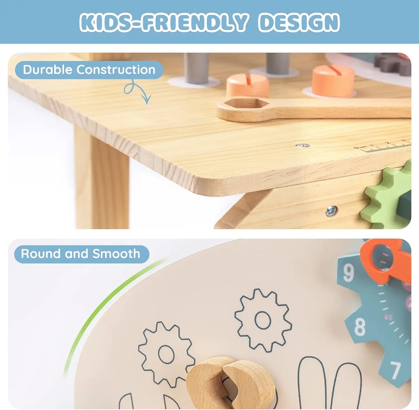 Robotime Kids Tool Bench Set 41-Piece Wooden Construction Toy Kit