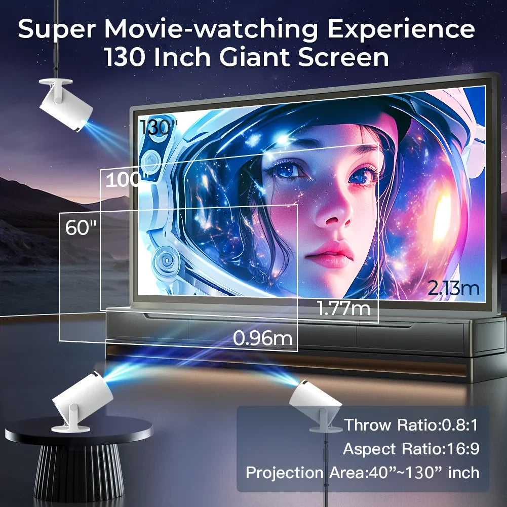 LynCast HY300PRO Mini Projector With WiFi6 BT5.4 4K