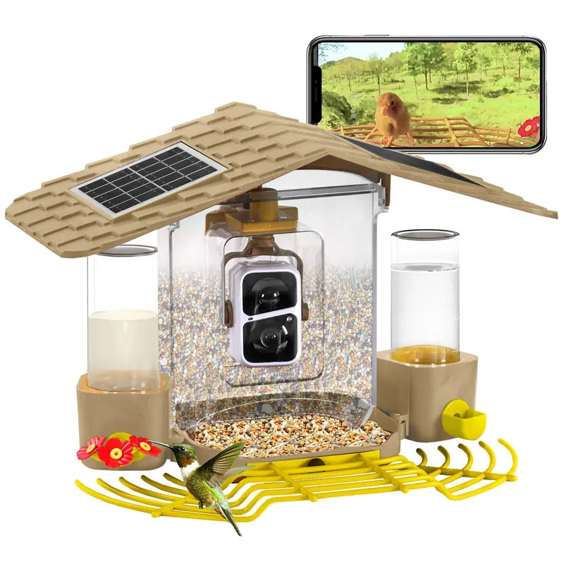 Smart Bird Feeder with Camera - 1080P HD, AI Bird Identification, Solar Powered, IP65 Weatherproof