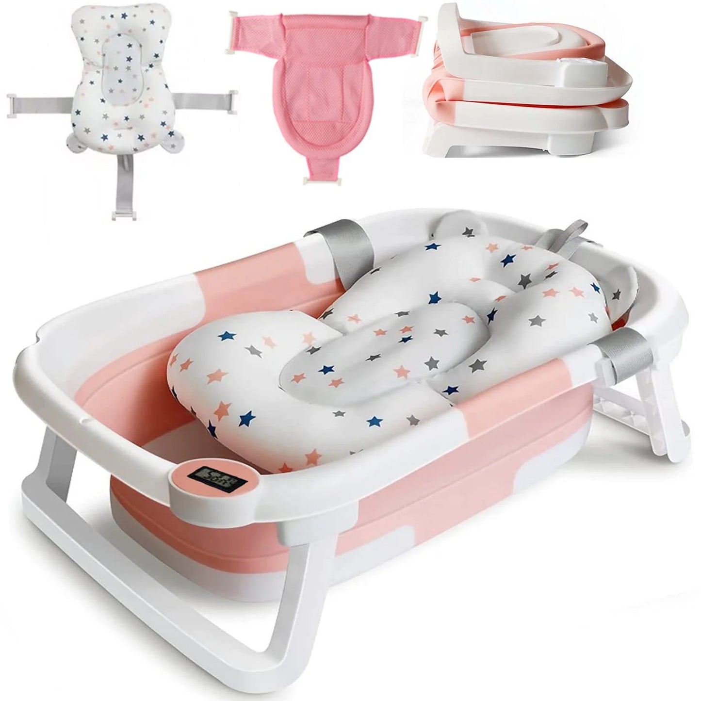 Hign-concerned Eco Friendly Foldable Baby Bath Tub With Temperature Indicator