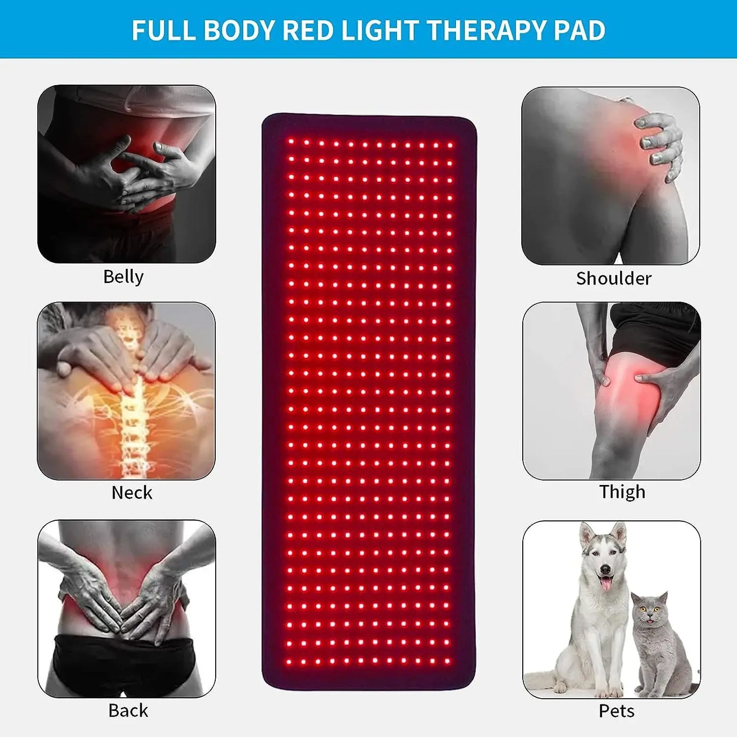 High-Concerned Red Infrared Light Therapy Massage Pad Face Body