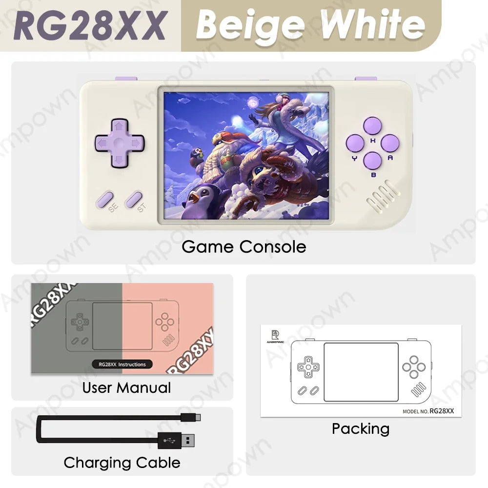 ANBERNIC RG28XX Handheld Game Console 2.83'' IPS Screen HDMI Output Portable Video Player Ebook Reader Game Player Gift Mini A30