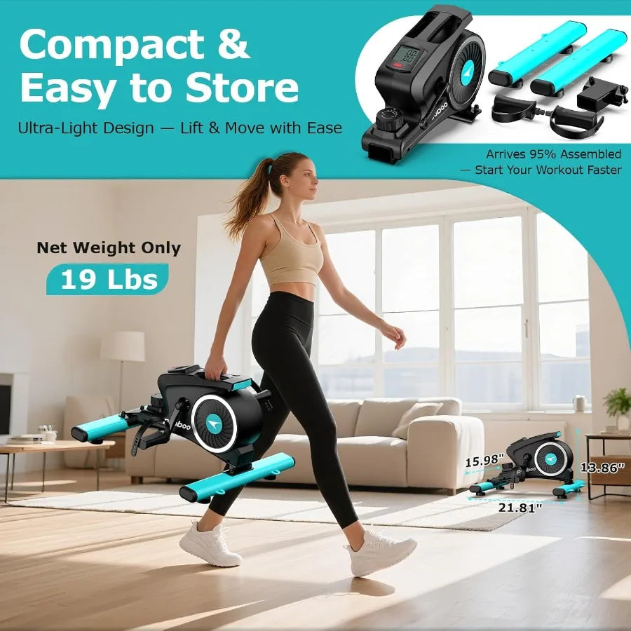 Under Desk Bike Pedal Exerciser Quiet Magnetic Mini Exercise Bike with 16 Resistance Levels for Home Office Therapy Combines Ar