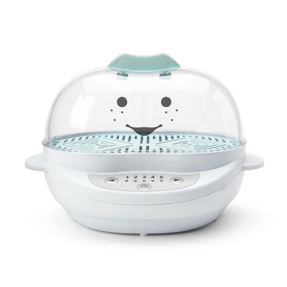 Baby Turbo Steamer with Timer Multi Functional Food Steamer Defroster Sterilizer Egg Cooker Includes Trays Measuring Cup