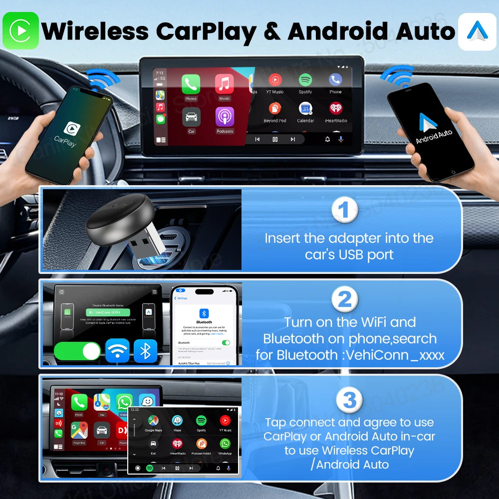 Carlinkit CarPlay Android Auto Wireless Adapter Five Point Zero Mini