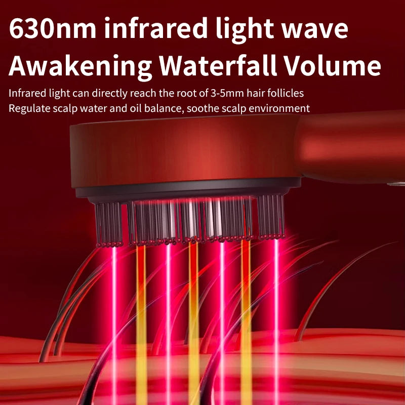 Hailicare Electric Scalp Vibration Massage Comb Infrared Light Oil Applicator