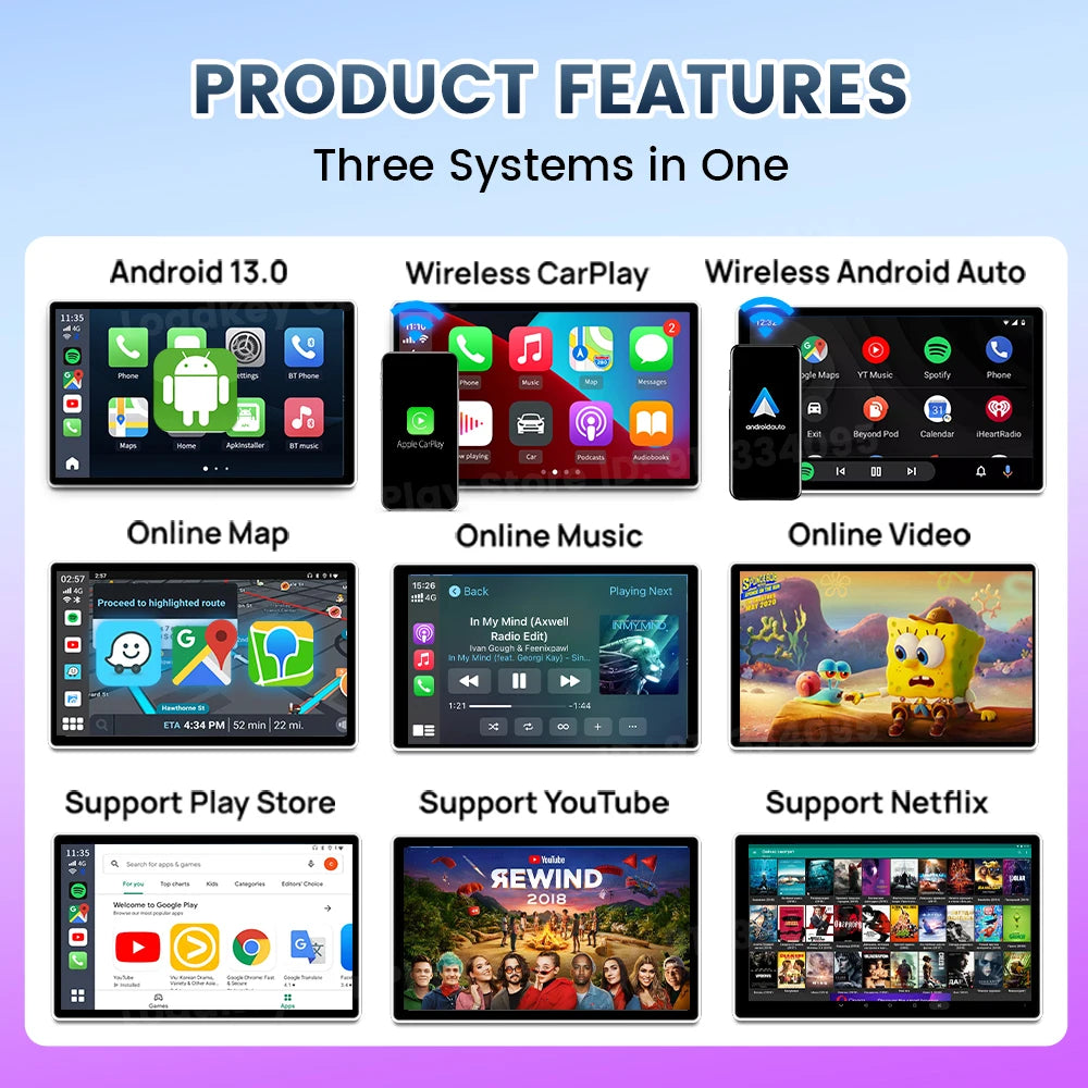 Carlinkit Android 13 AI Box Wireless CarPlay Android Auto Adapter Qualcomm 6225