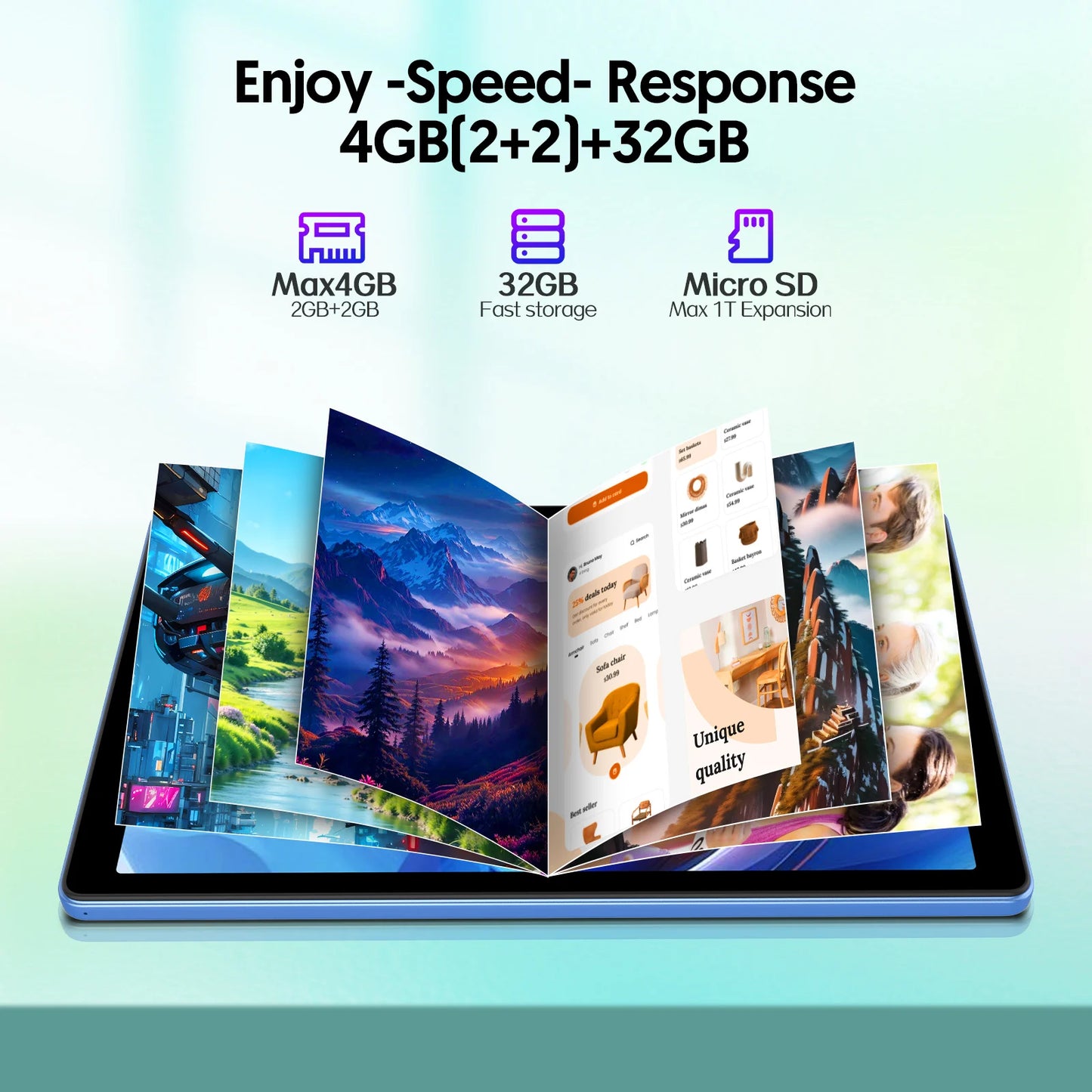 Baken Android Tablet 4GB RAM 32GB ROM WiFi Bluetooth