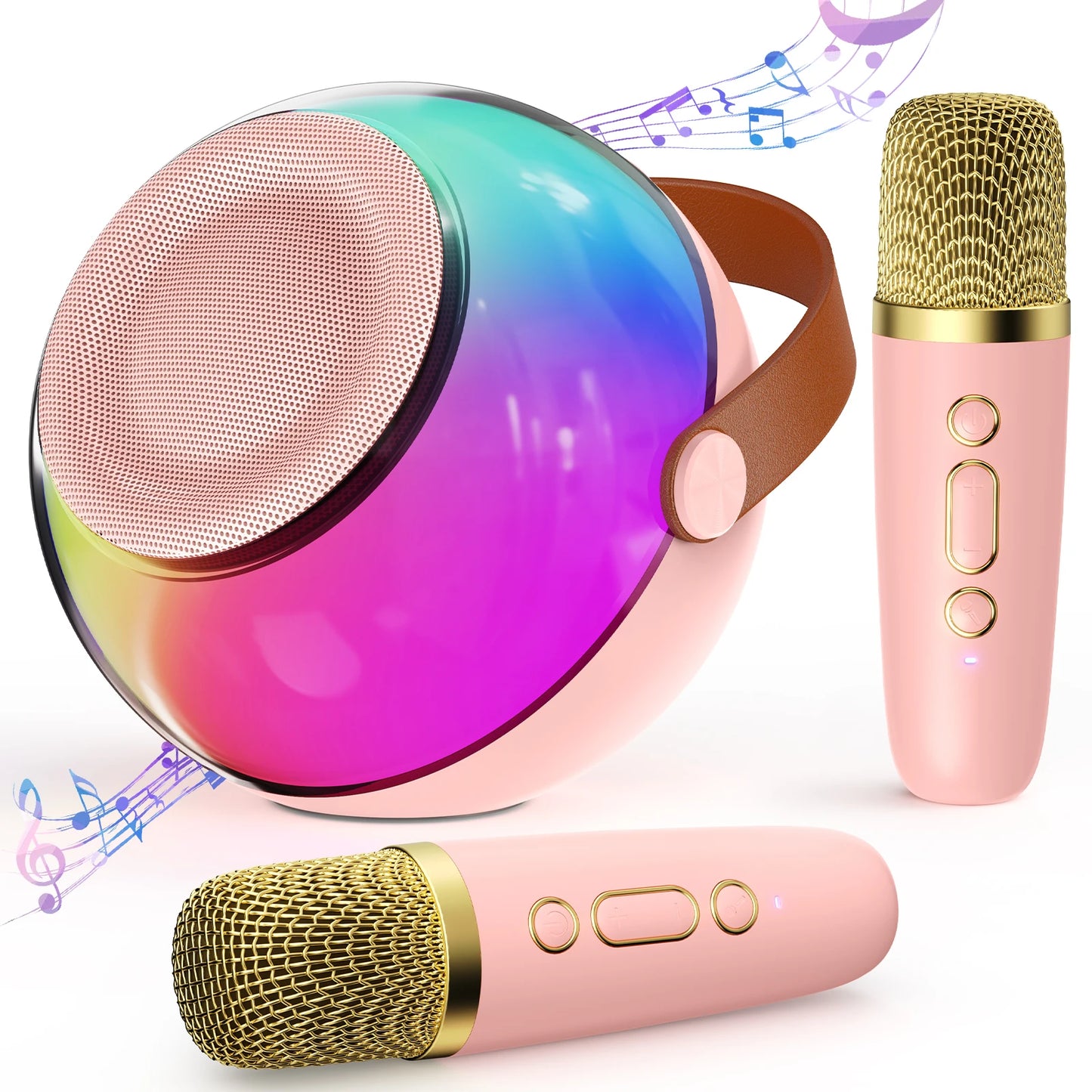 FanFun Portable Karaoke Machine With Bluetooth And 2 Wireless Mics