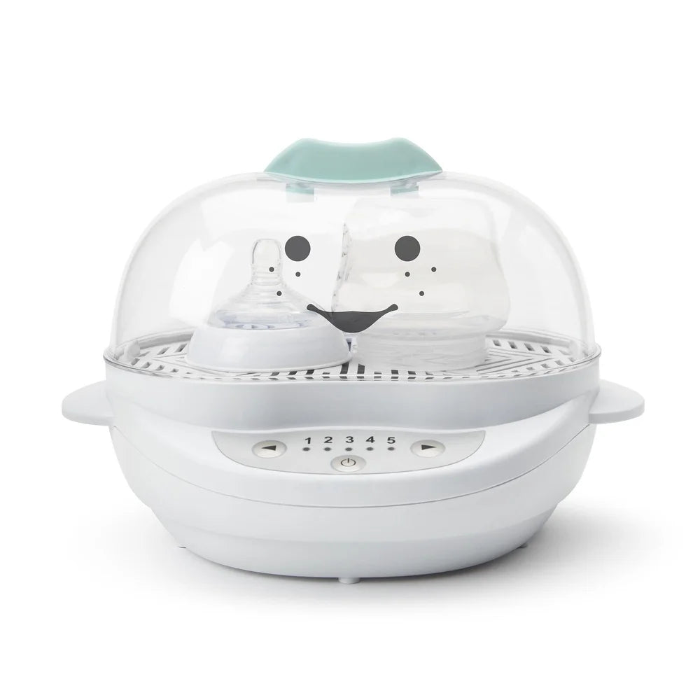 Baby Turbo Steamer with Timer Multi Functional Food Steamer Defroster Sterilizer Egg Cooker Includes Trays Measuring Cup