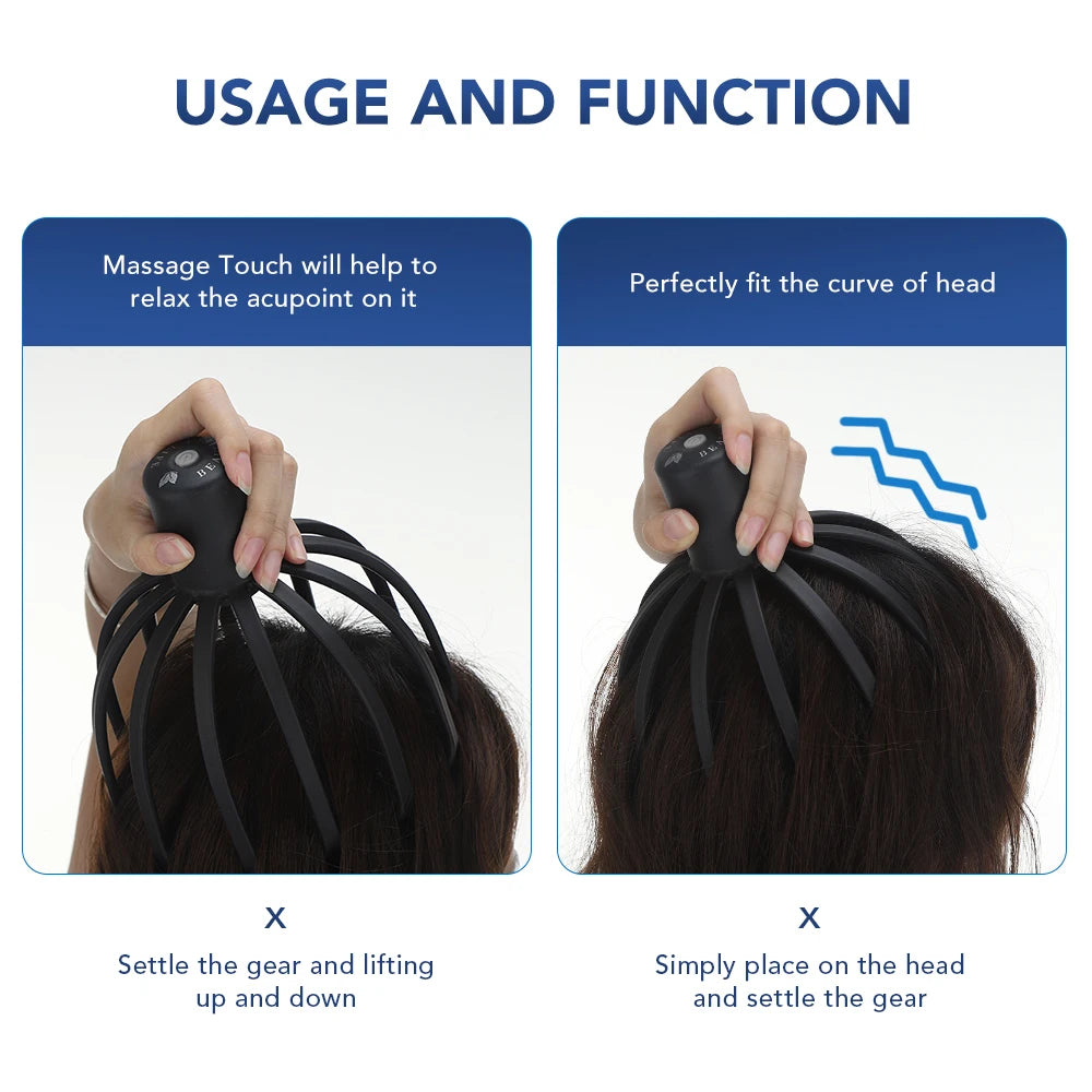 Hailicare Electric Octopus Claw Scalp Massager For Stress Relief