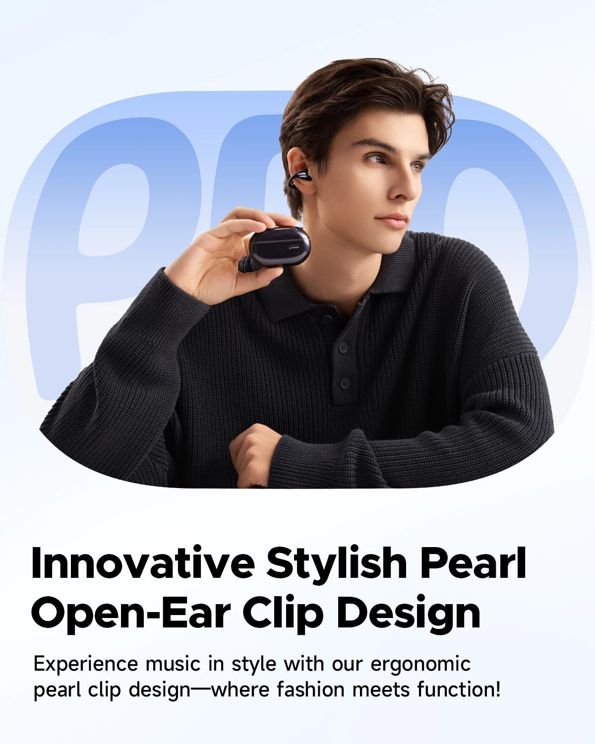 SoundPEATS PearlClip Pro Open Ear Bluetooth Earbuds with Mic