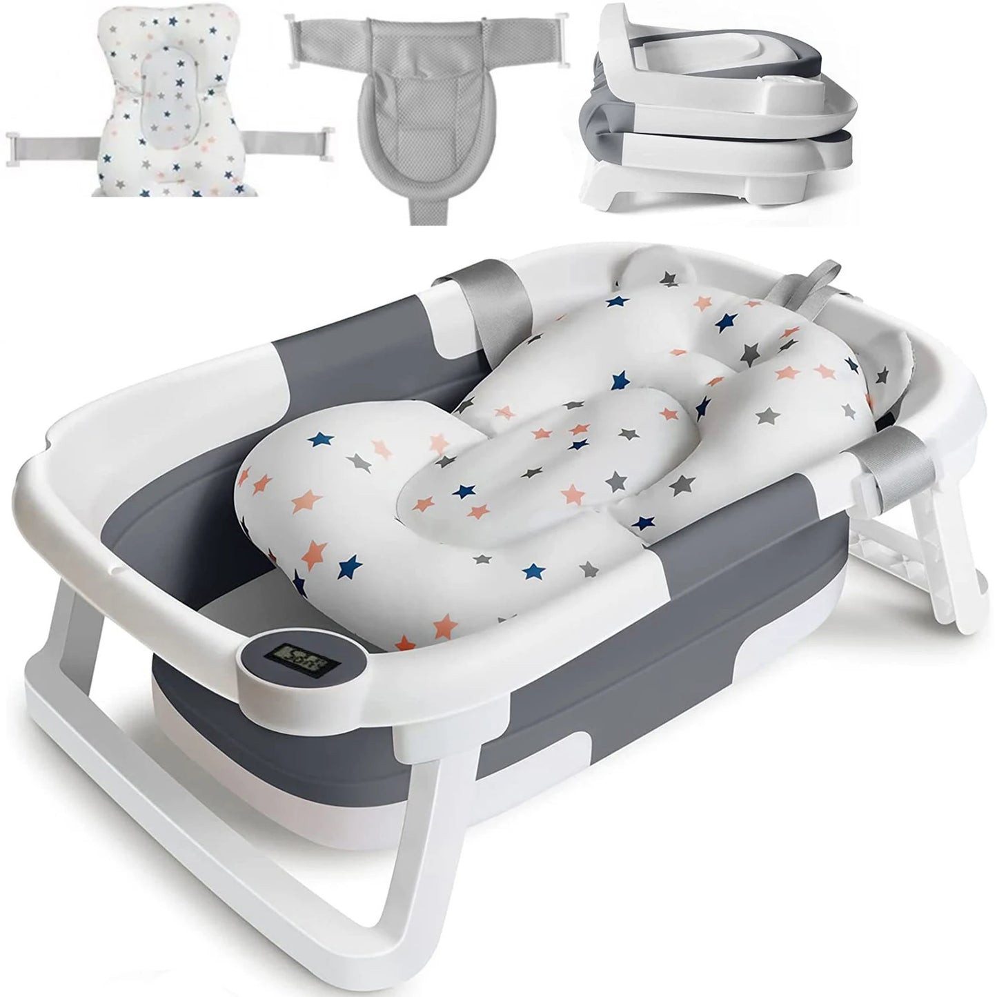 Hign-concerned Eco Friendly Foldable Baby Bath Tub With Temperature Indicator