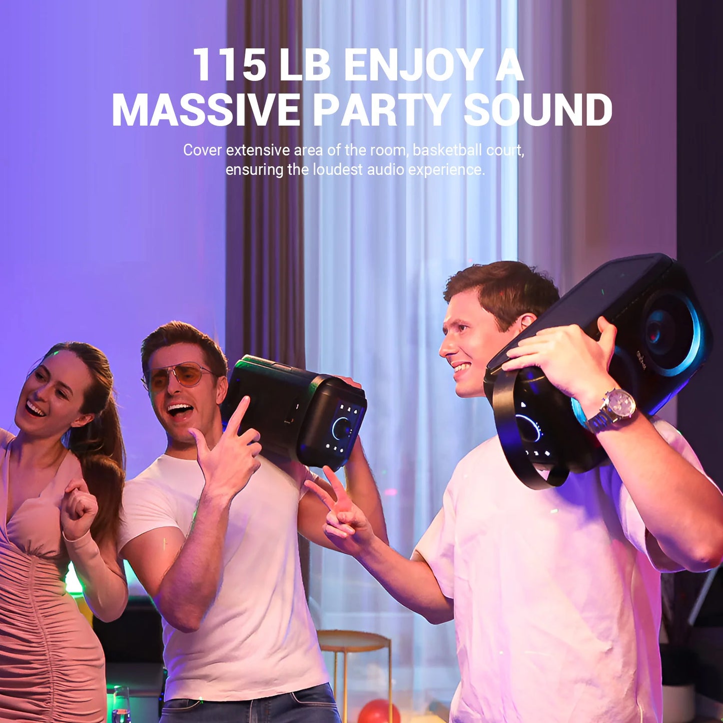 W King 80W RMS Portable Bluetooth Party Speaker with 4 Drivers