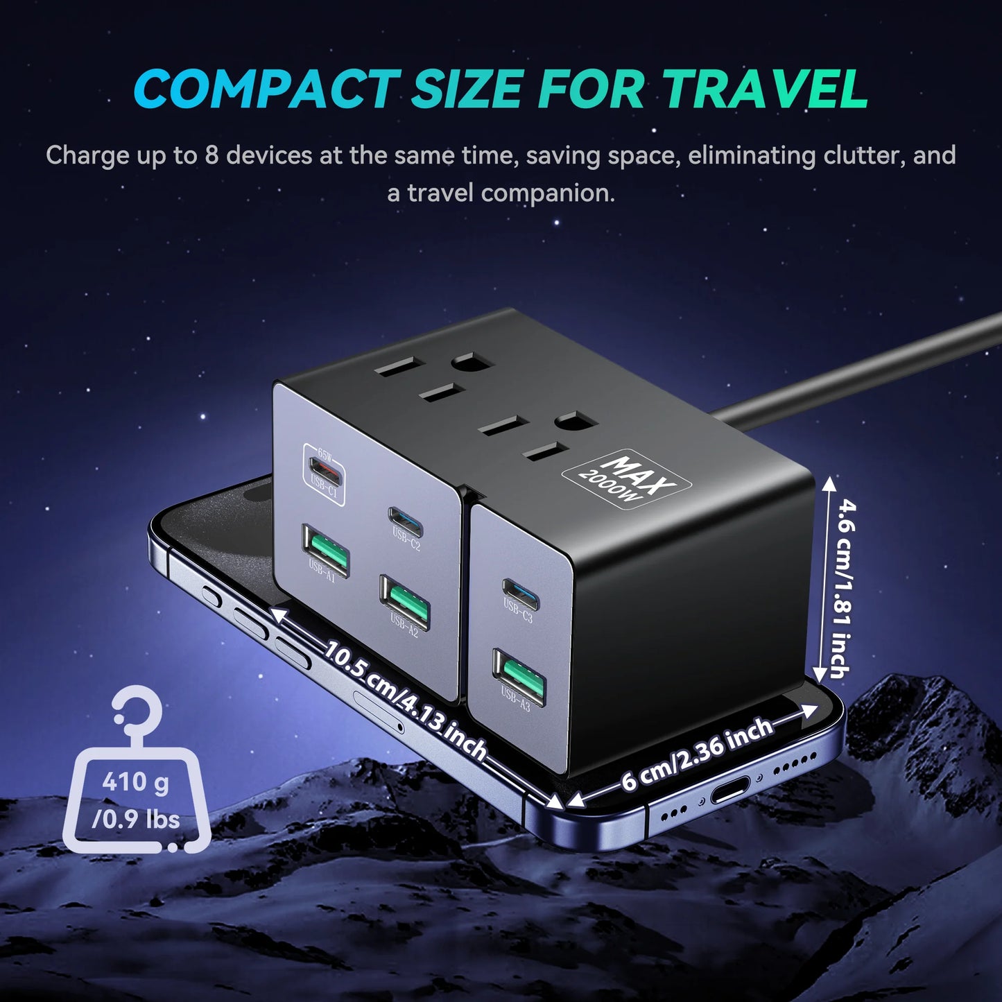 Iseyyox 8-Port 160W GaN Charging Hub for Multiple Devices