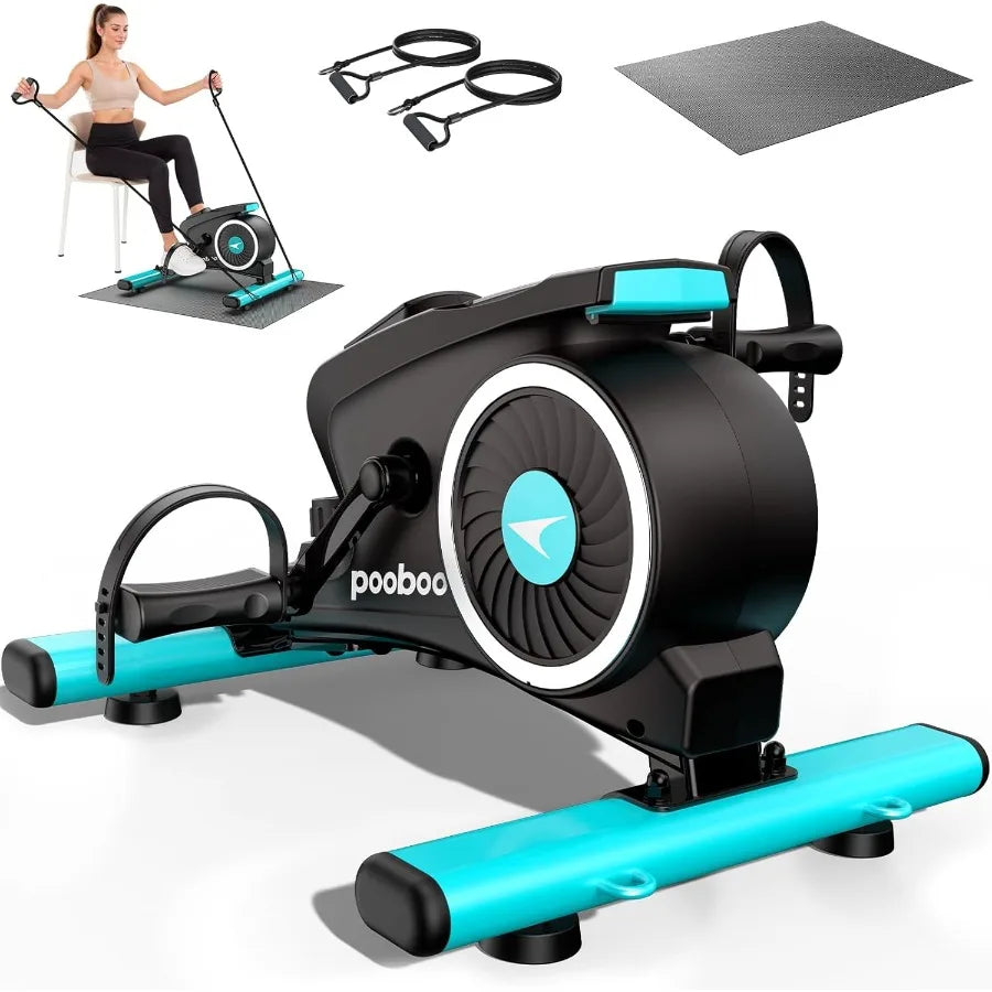 Under Desk Bike Pedal Exerciser Quiet Magnetic Mini Exercise Bike with 16 Resistance Levels for Home Office Therapy Combines Ar
