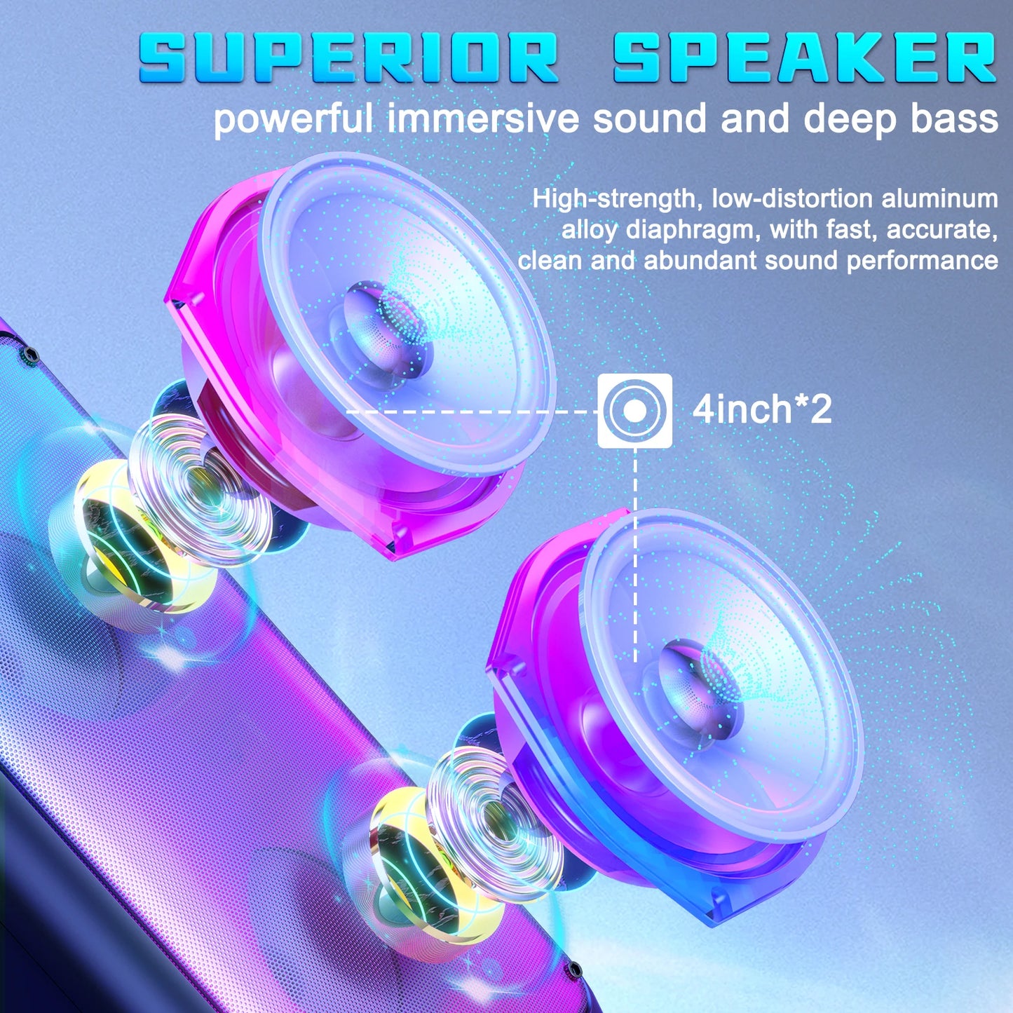 FanFunCabinet T10 Karaoke Machine With Dual Wireless Microphones Bluetooth PA