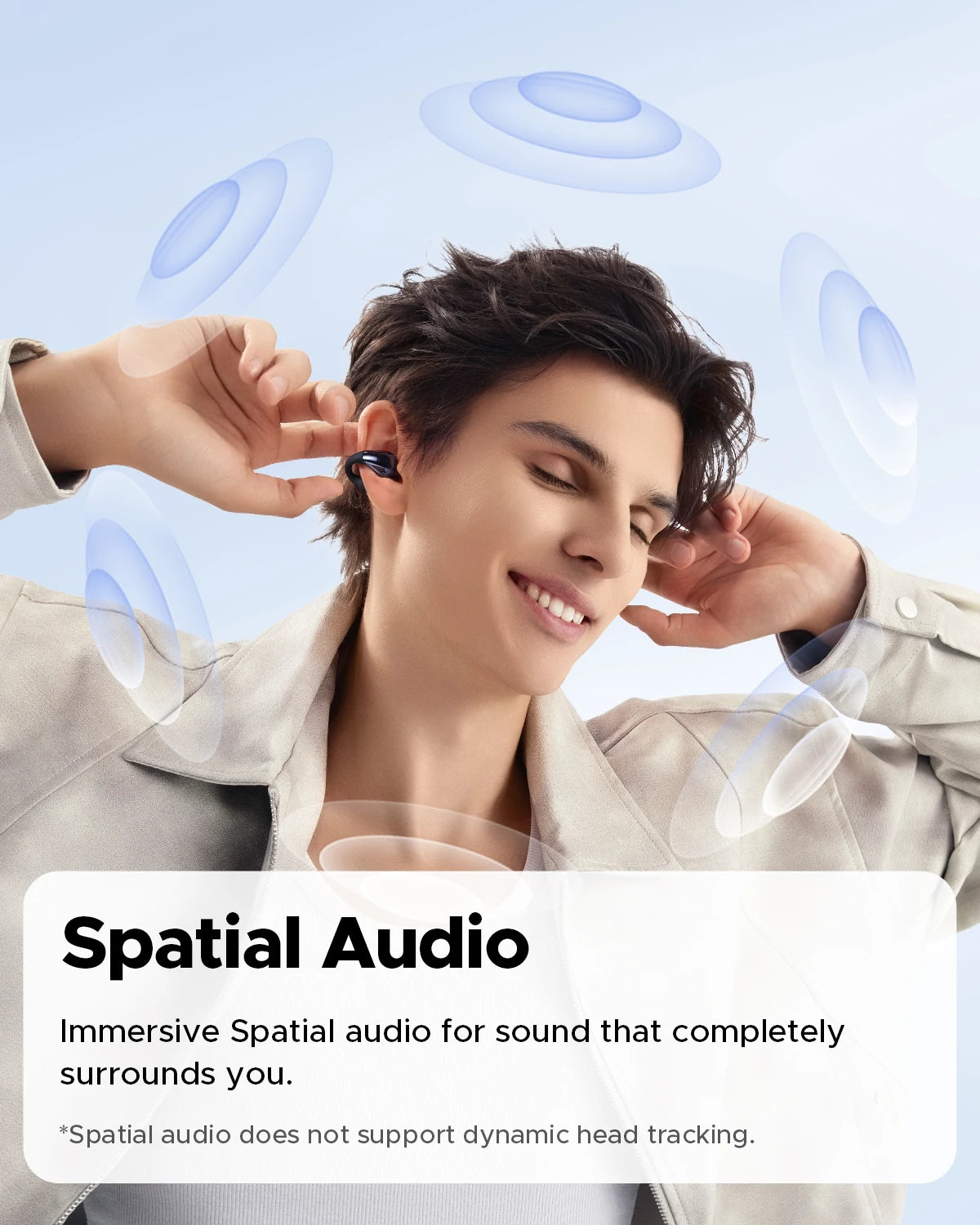 SoundPEATS PearlClip Pro Open Ear Bluetooth Earbuds with Mic