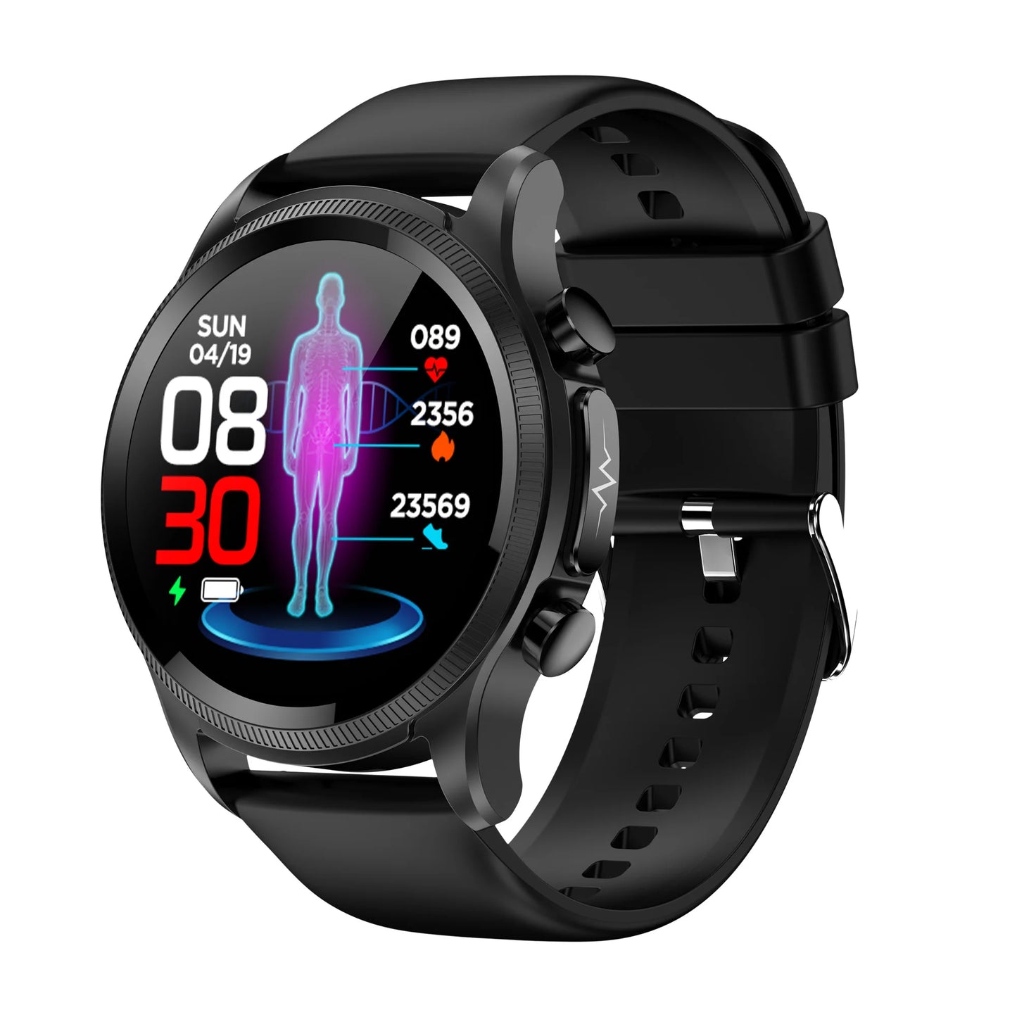 ECG Smart Watch For iPhone Android Heart Rate Blood Oxygen