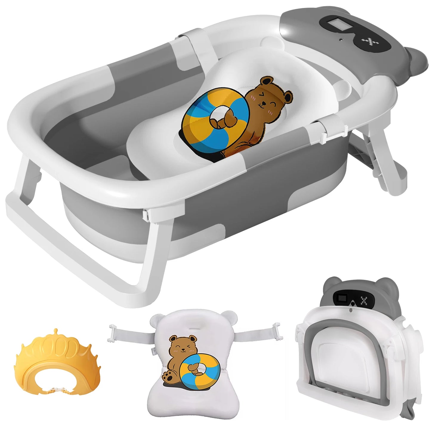 Hign-concerned Eco Friendly Foldable Baby Bath Tub With Temperature Indicator