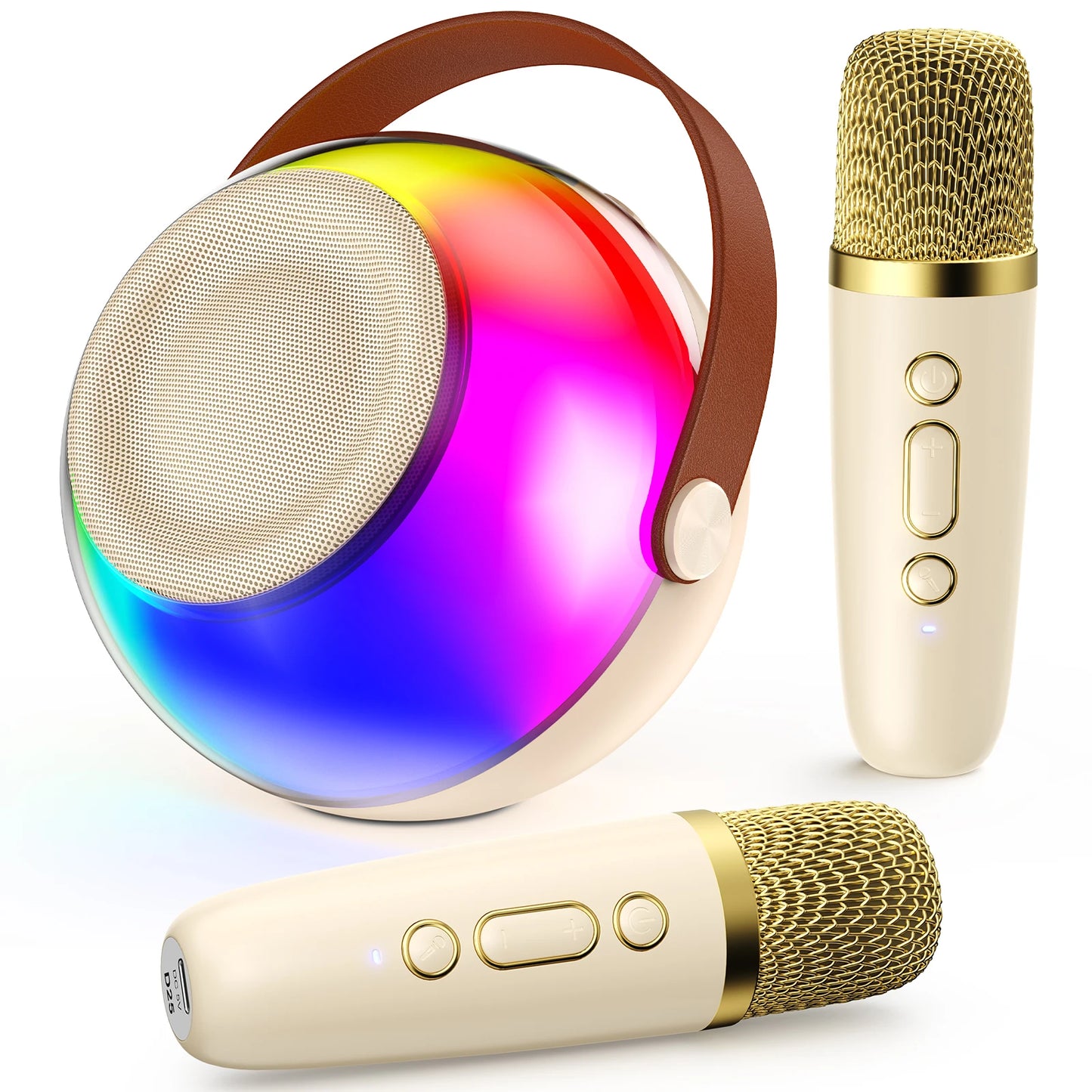 FanFun Portable Karaoke Machine With Bluetooth And 2 Wireless Mics