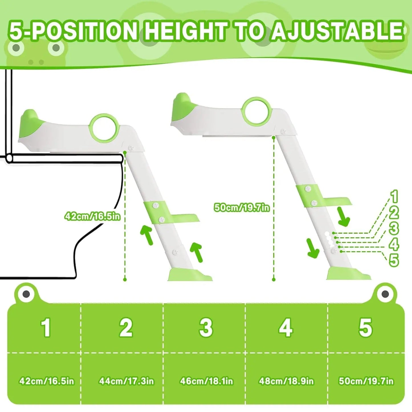 HiMISSG Potty Training Seat With Adjustable Height Step Stool