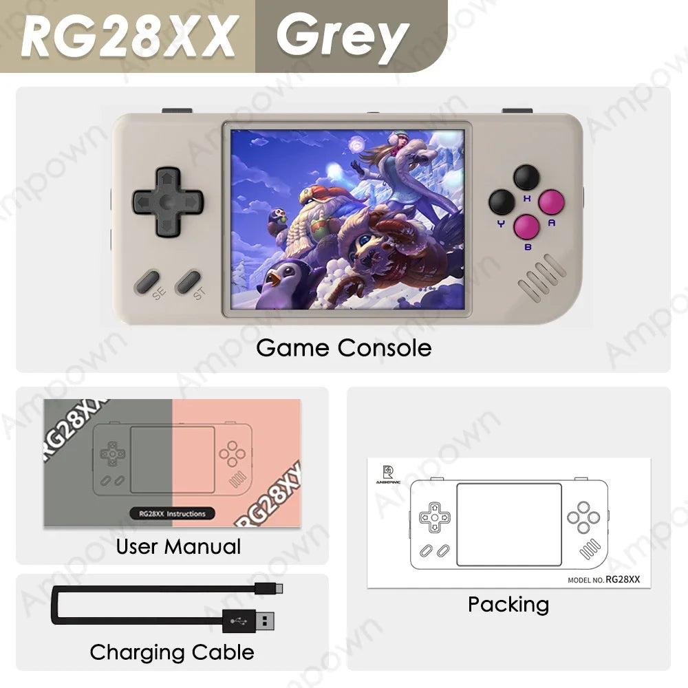 ANBERNIC RG28XX Handheld Game Console 2.83'' IPS Screen HDMI Output Portable Video Player Ebook Reader Game Player Gift Mini A30